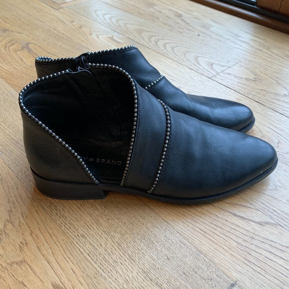 Lucky Brand Black Leather Booties - Size Women's 8 1/2M
